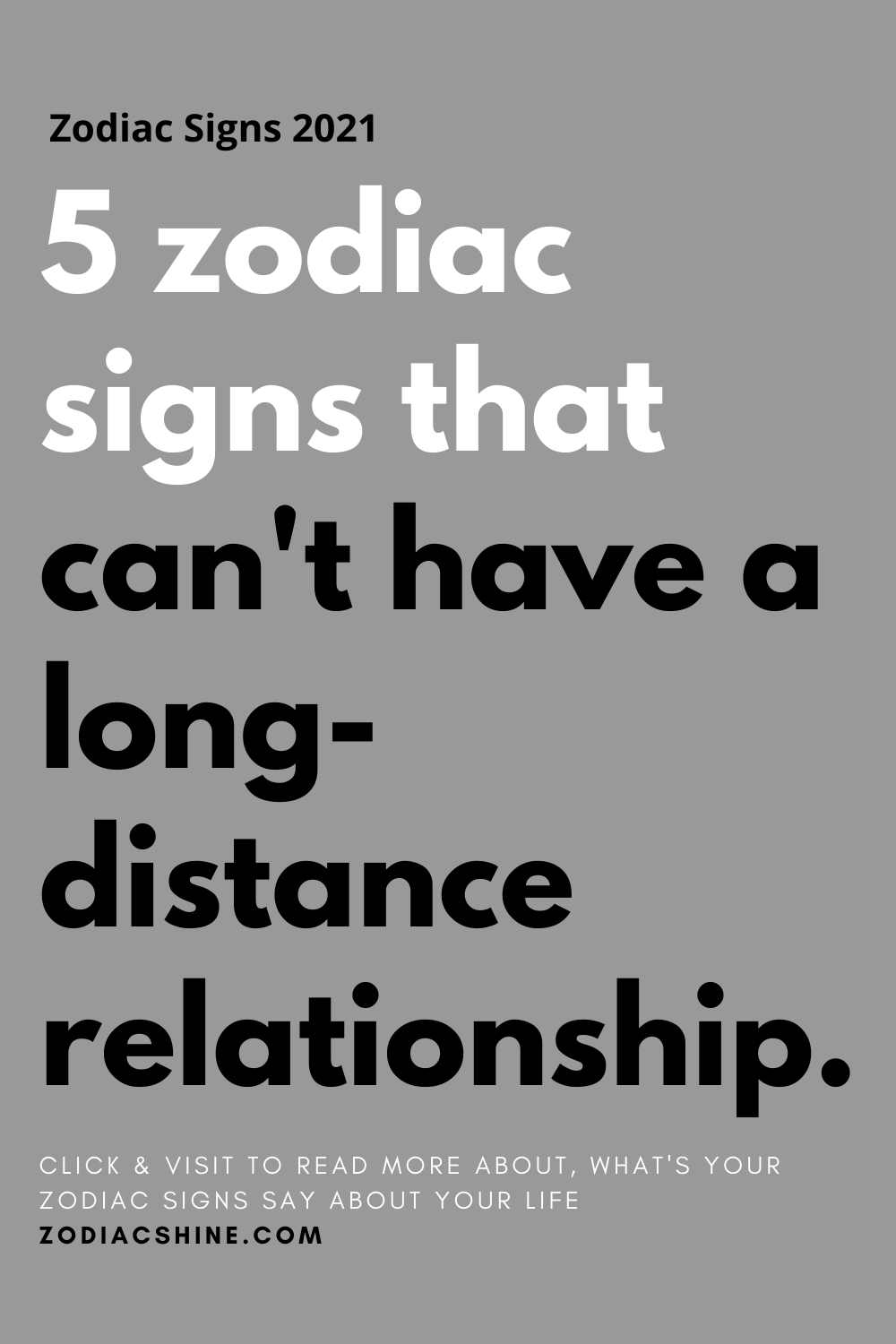 5 zodiac signs that can't have a long-distance relationship.