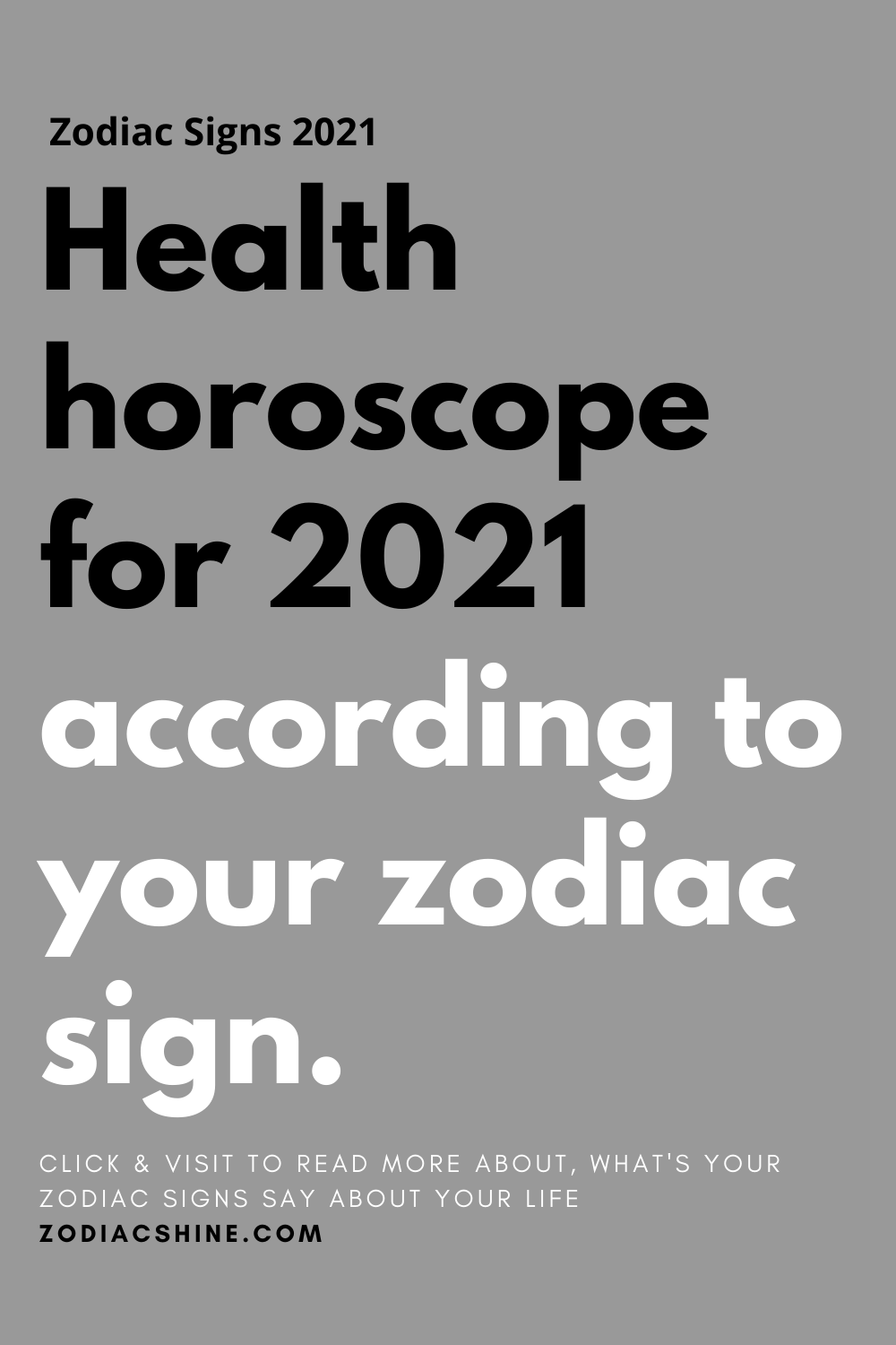 Health horoscope for 2021 according to your zodiac sign.