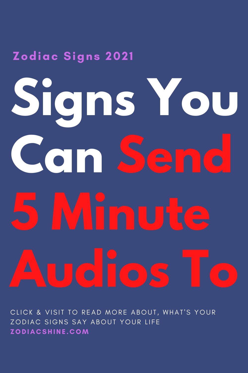 Signs You Can Send 5 Minute Audios To