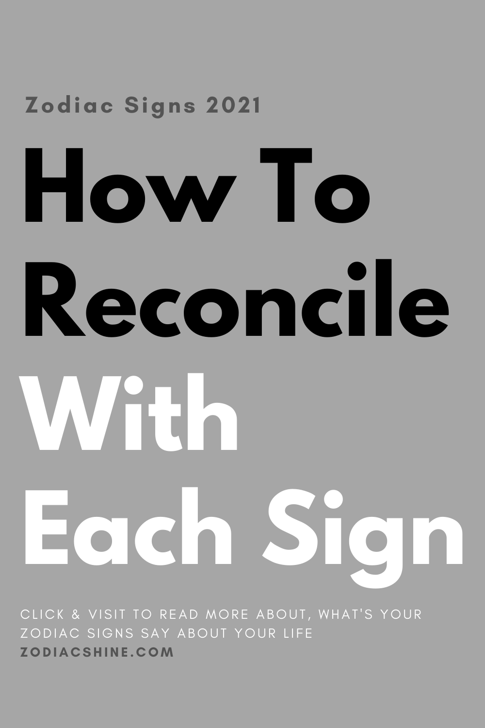 How To Reconcile With Each Sign