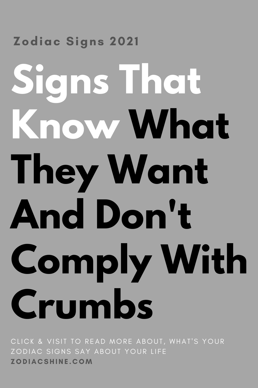 Signs That Know What They Want And Don't Comply With Crumbs