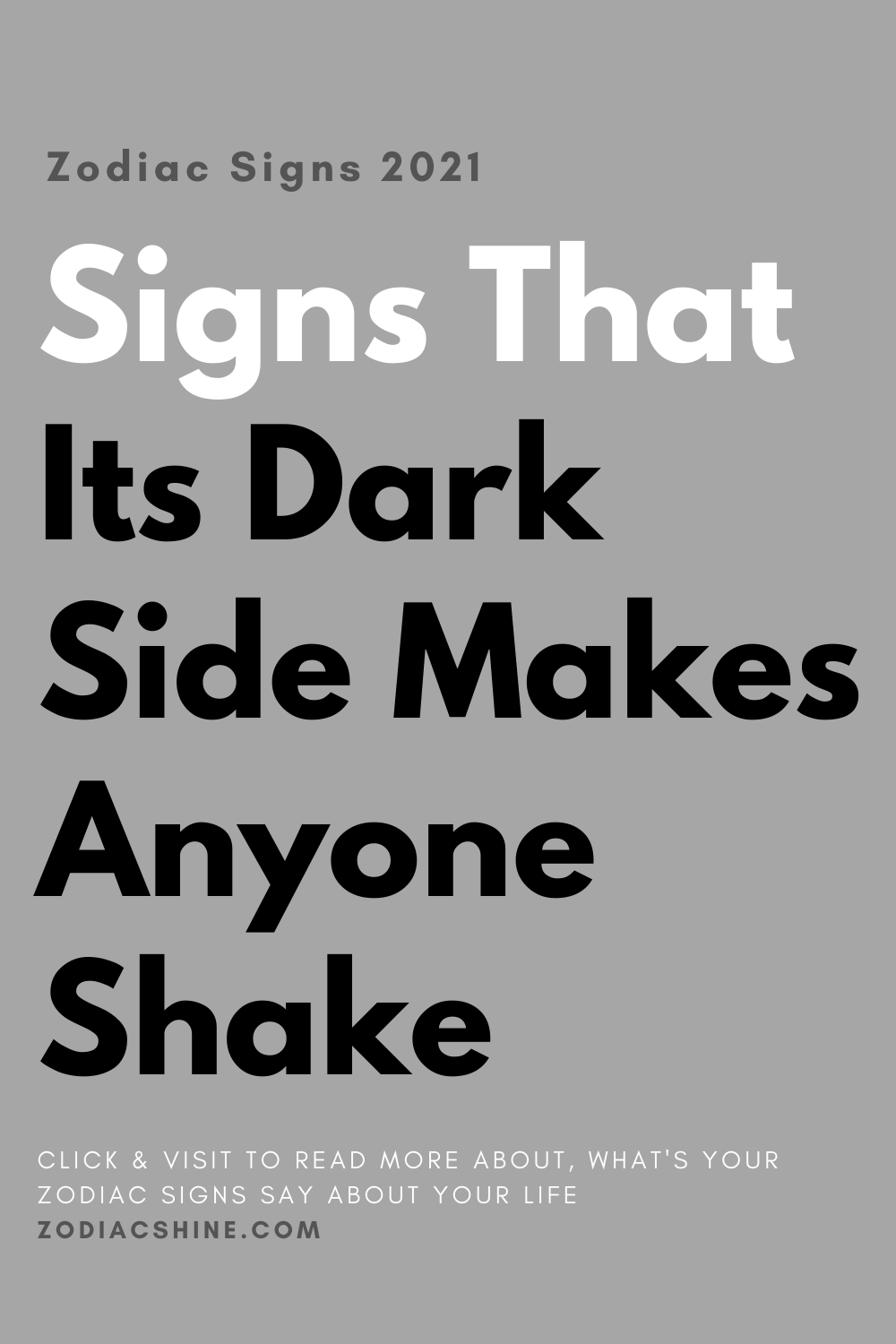 Signs That Its Dark Side Makes Anyone Shake