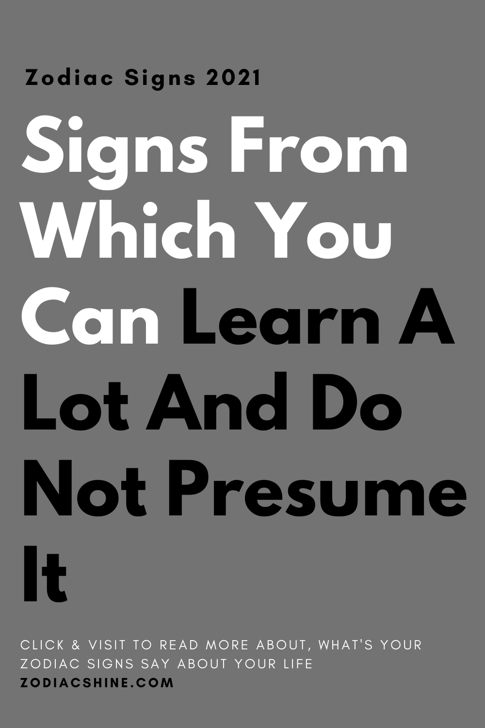 Signs From Which You Can Learn A Lot And Do Not Presume It